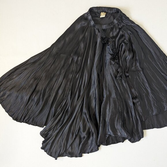 comme des garcons used vintage black asymmetry gather skirt
